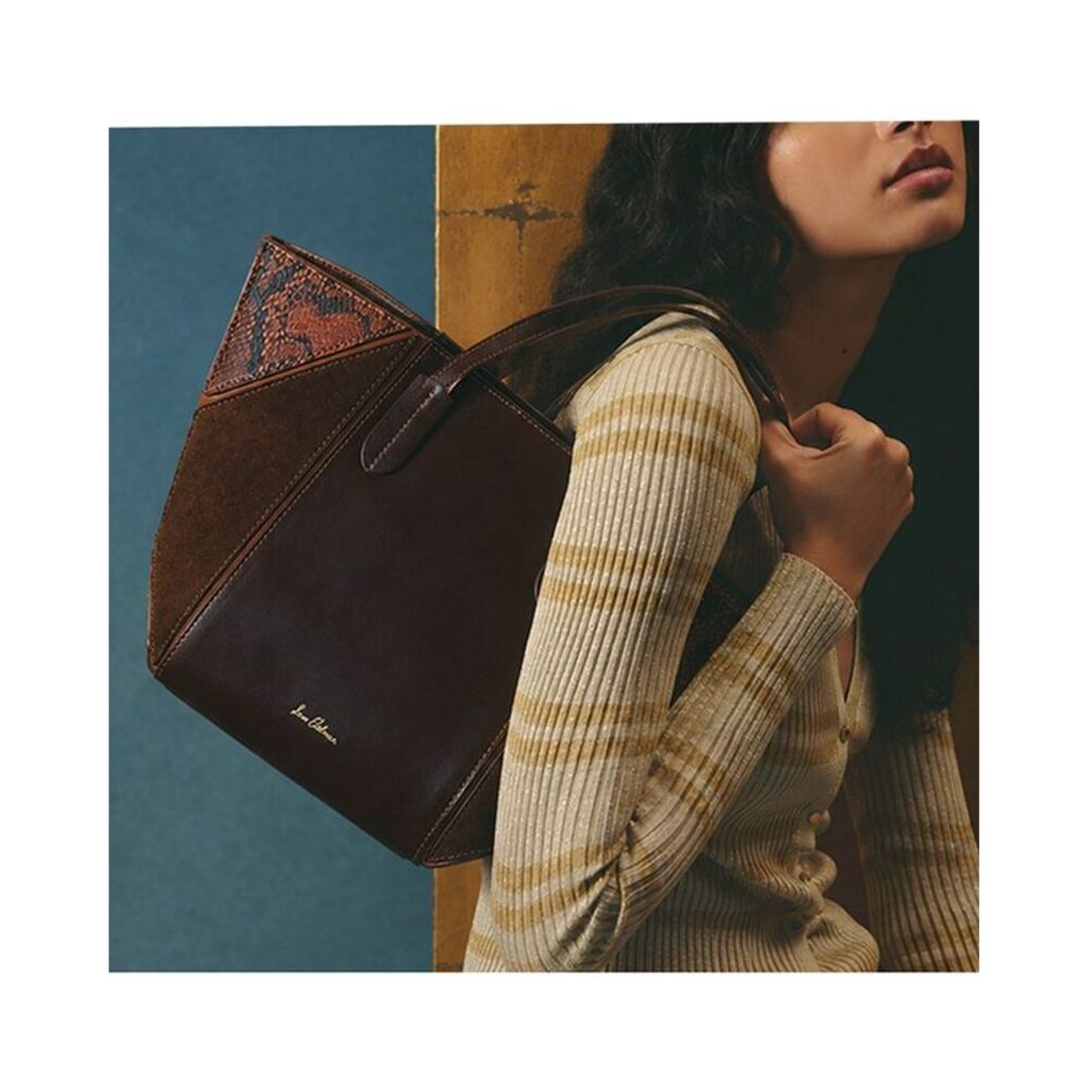 Sam Edelman West Small Leather Convertible Crossbody Tote, Brown - Picture 4 of 4